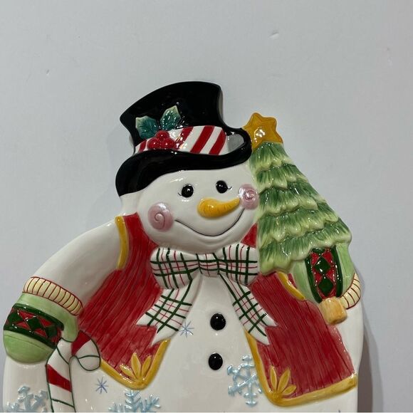 Fitz and Floyd Frosty Friends Snowman Large Bowl NWT - Picture 12 of 13